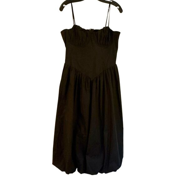 Future Collective NWT black corset bubble hem tank midi dress size M - Picture 3 of 13